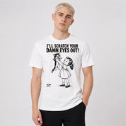 Scratch Your Eyes Out Cat T-Shirt — male Lifestyle