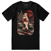 Tokyo Snowfall Car T-Shirt in Black - front flat lay