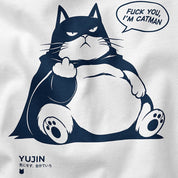 Unbothered Catman Cat T-Shirt — Closeup