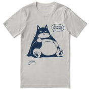 Unbothered Catman Cat T-Shirt — Silver Flat Lay