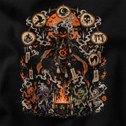 Close-up of A Little Magic After Dark Monster T-Shirt artwork on Black