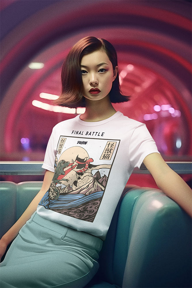 Cat Final Battle T-Shirt | Yūjin Japanese Anime Streetwear Clothing