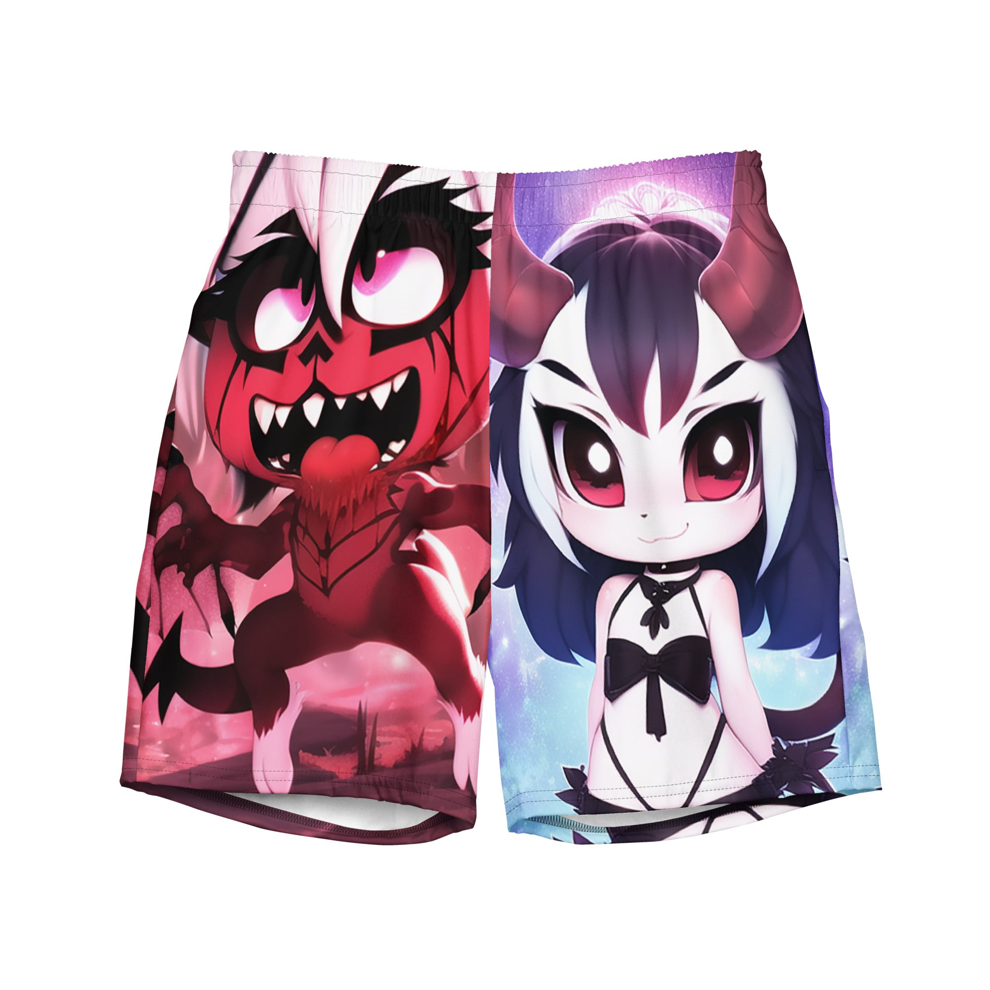 Good vs Evil Swim Trunks | Yūjin Japanese Anime Streetwear Clothing