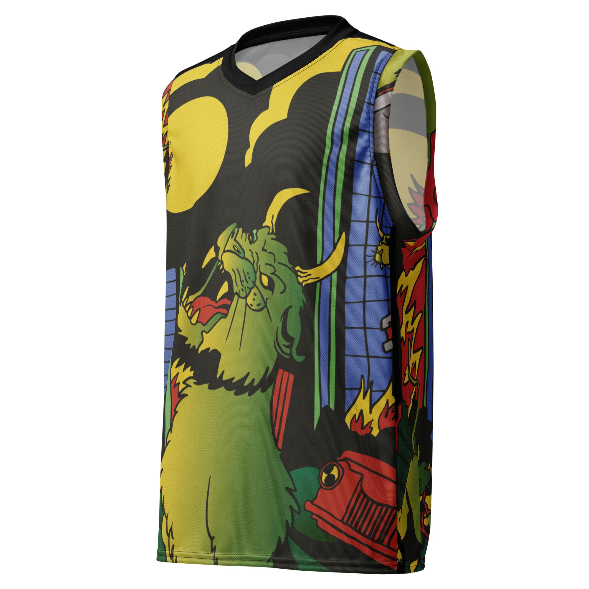 Devil Cat Recycled Basketball Jersey | Yūjin Japanese Anime Streetwear Clothing