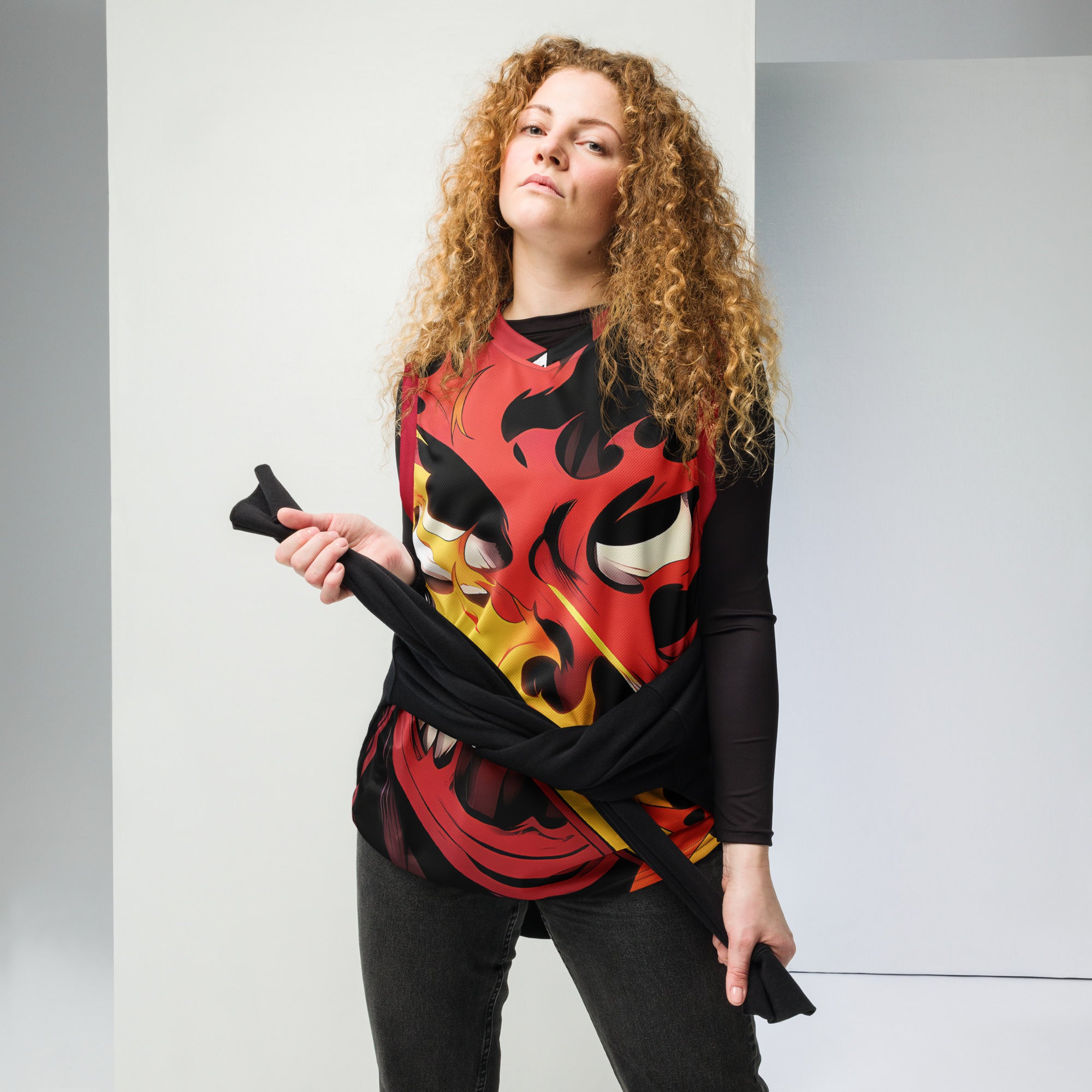 Demon Time Recycled Basketball Jersey | Yūjin Japanese Anime Streetwear Clothing