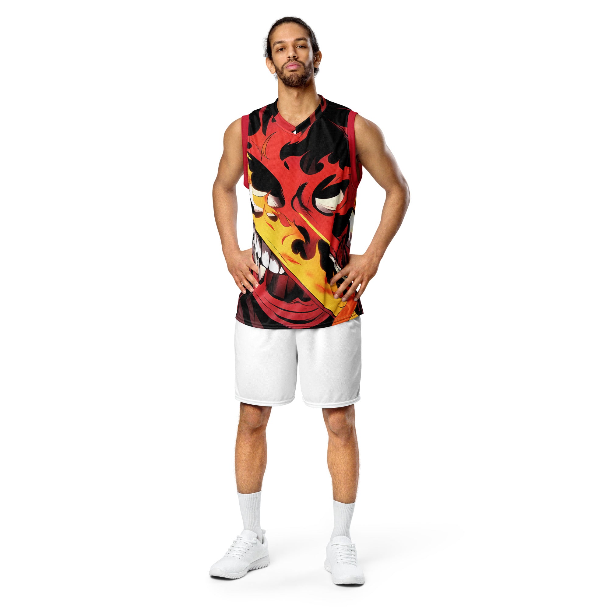 Demon Time Recycled Basketball Jersey | Yūjin Japanese Anime Streetwear Clothing