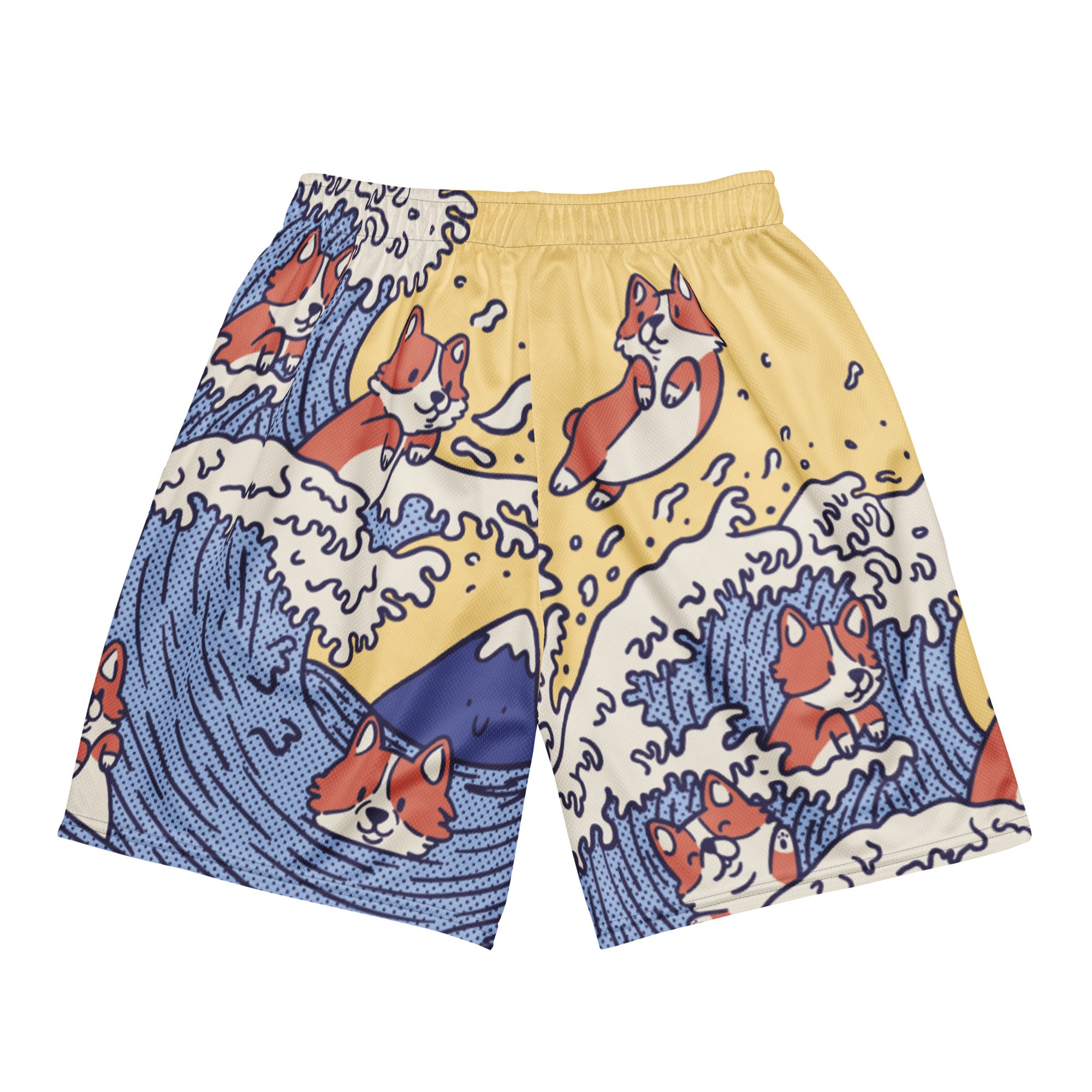 Swimming Corgi Mesh Shorts | Yūjin Japanese Anime Streetwear Clothing