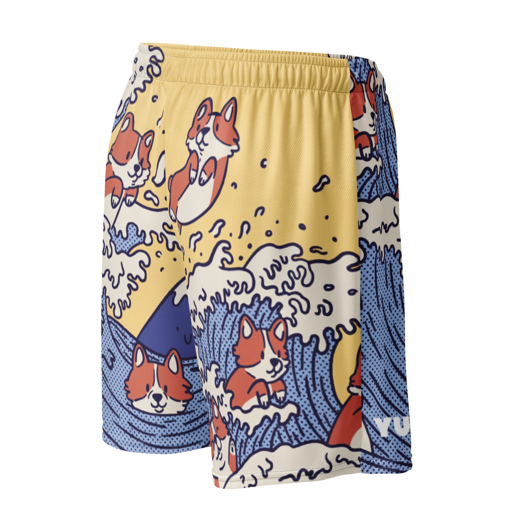 Swimming Corgi Mesh Shorts | Yūjin Japanese Anime Streetwear Clothing