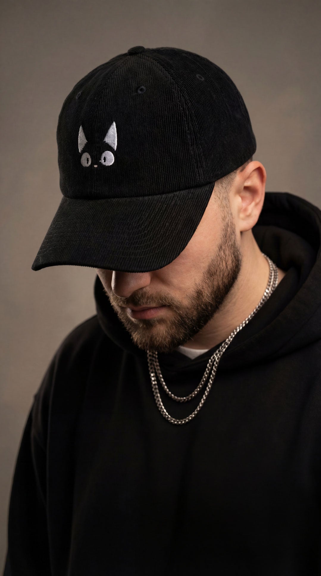 Überraschter Katzen-Cord-Hut