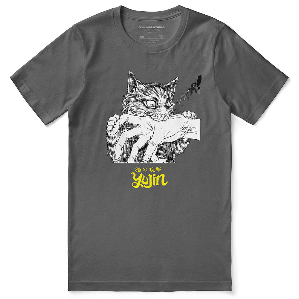 Bite Attack Cat T-Shirt | Yūjin Japanese Anime Streetwear Clothing