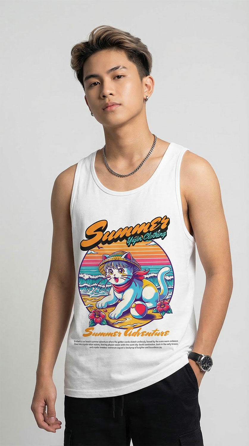 Summer Adventure Cat Tank Top