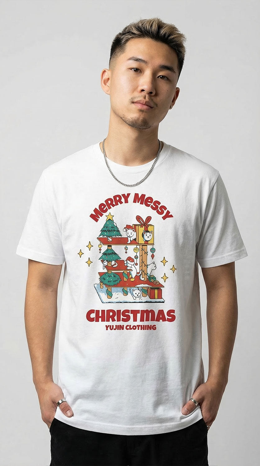 Messy Christmas Cat T-Shirt