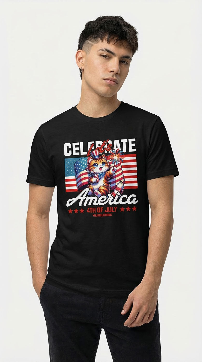 Celebrate 4th July Cat T-Shirt