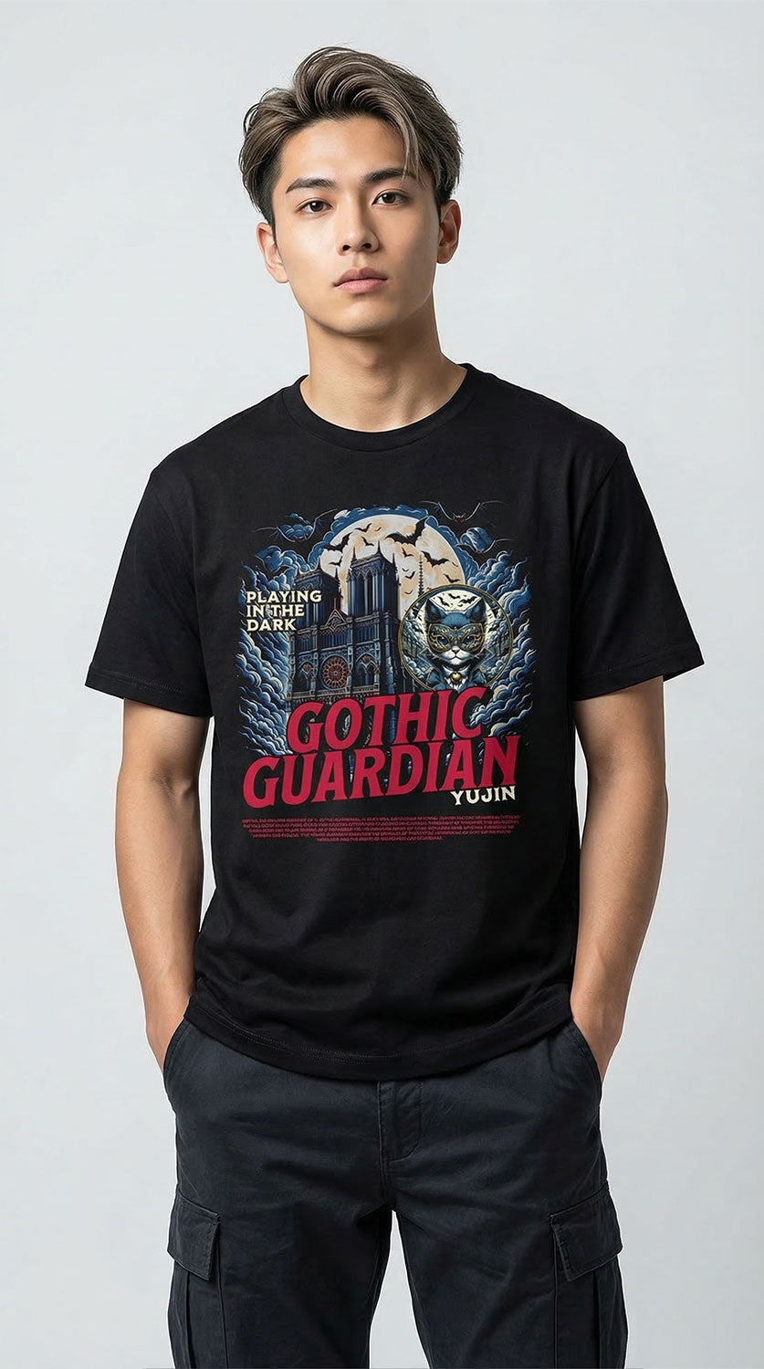 Gothic Guardian Cat T-Shirt