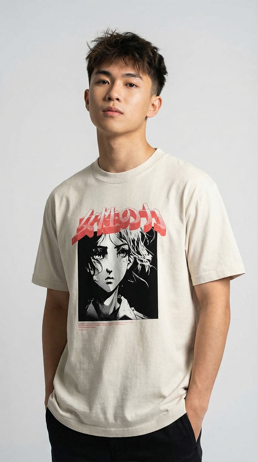 Josei no Chikara Oversized Faded T-Shirt