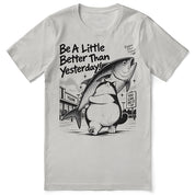 Bigger Plans Cat T-Shirt in Silver, full front flat lay