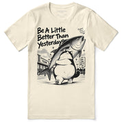 Bigger Plans Cat T-Shirt in Natural, full front flat lay