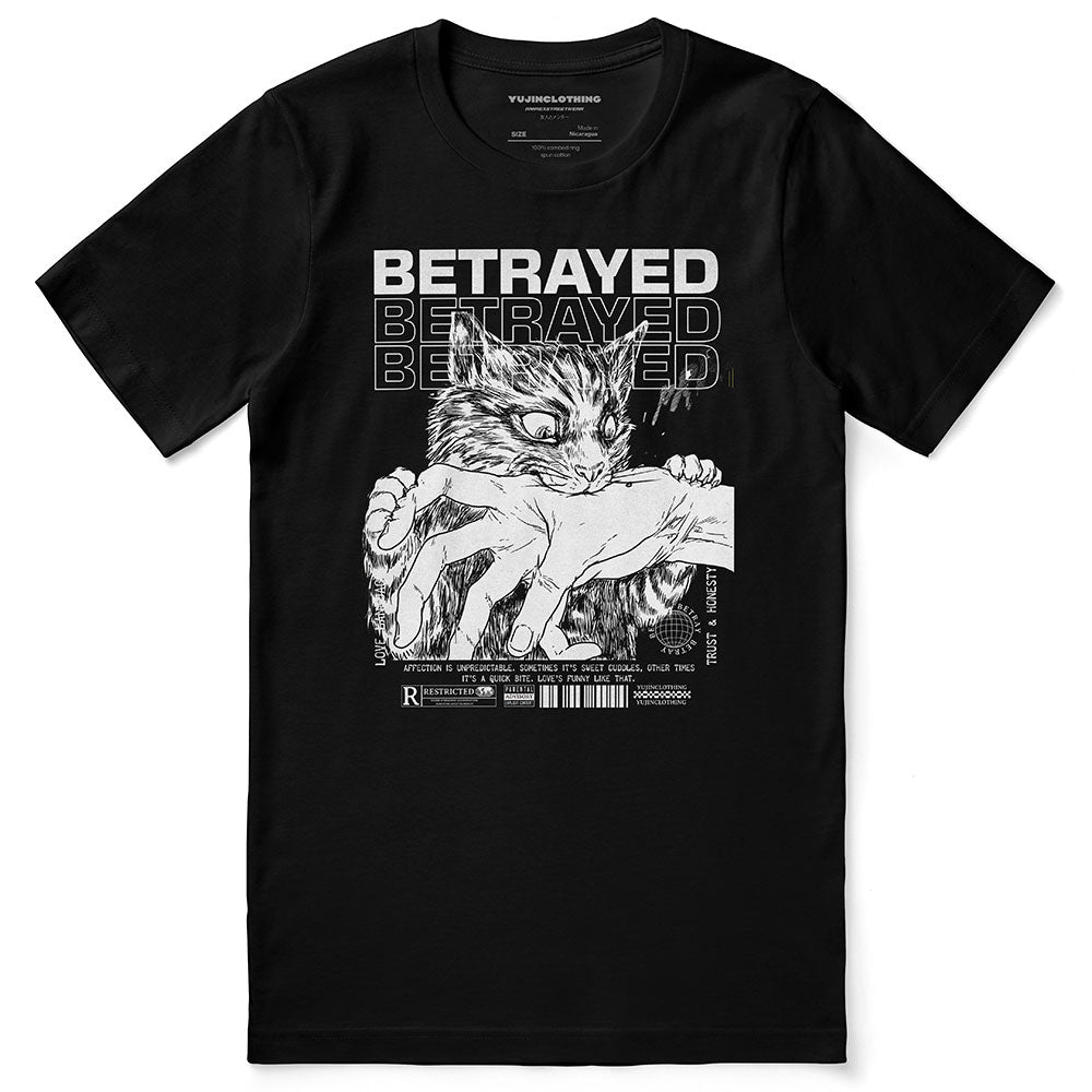 Betrayed Cat T-Shirt | Yūjin Japanese Anime Streetwear Clothing