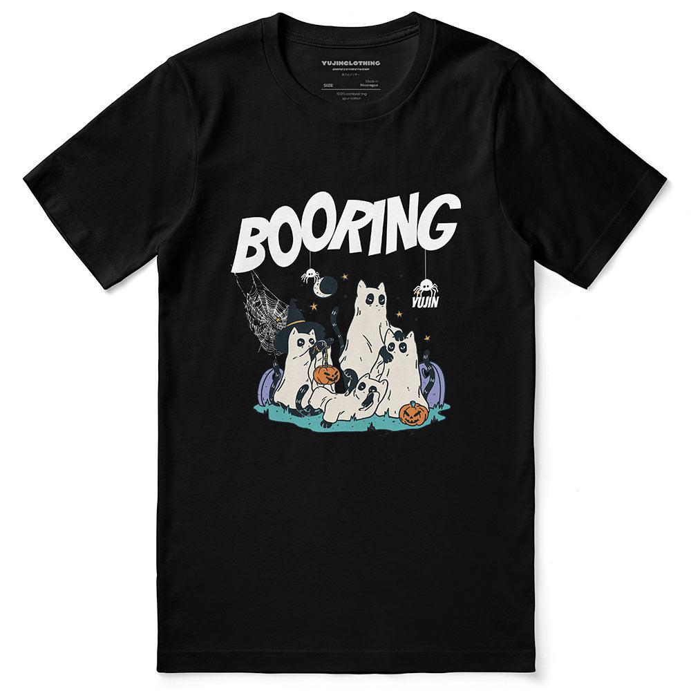 Booring Halloween Cat T-Shirt | Yūjin Japanese Anime Streetwear Clothing