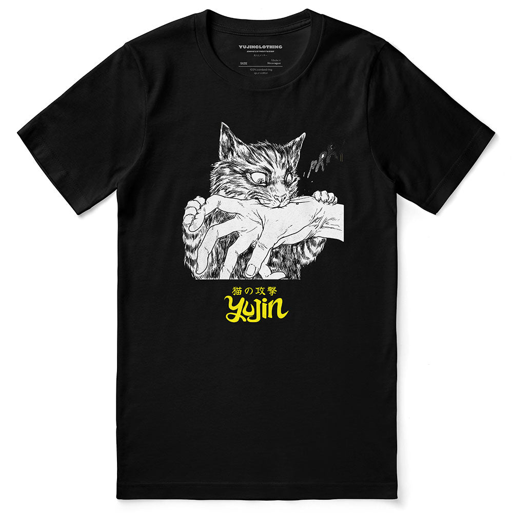 Bite Attack Cat T-Shirt | Yūjin Japanese Anime Streetwear Clothing