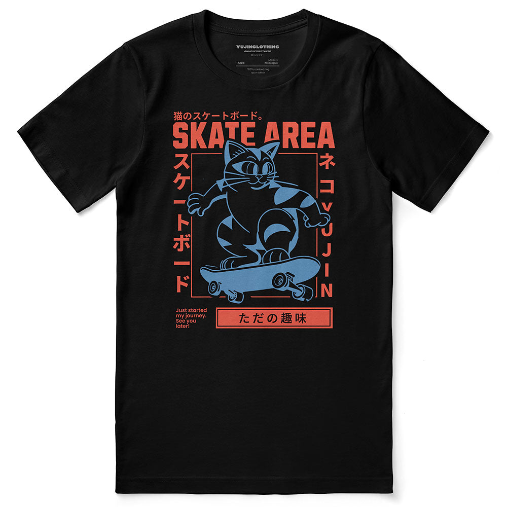 Skate Area Cat T-Shirt | Yūjin Japanese Anime Streetwear Clothing