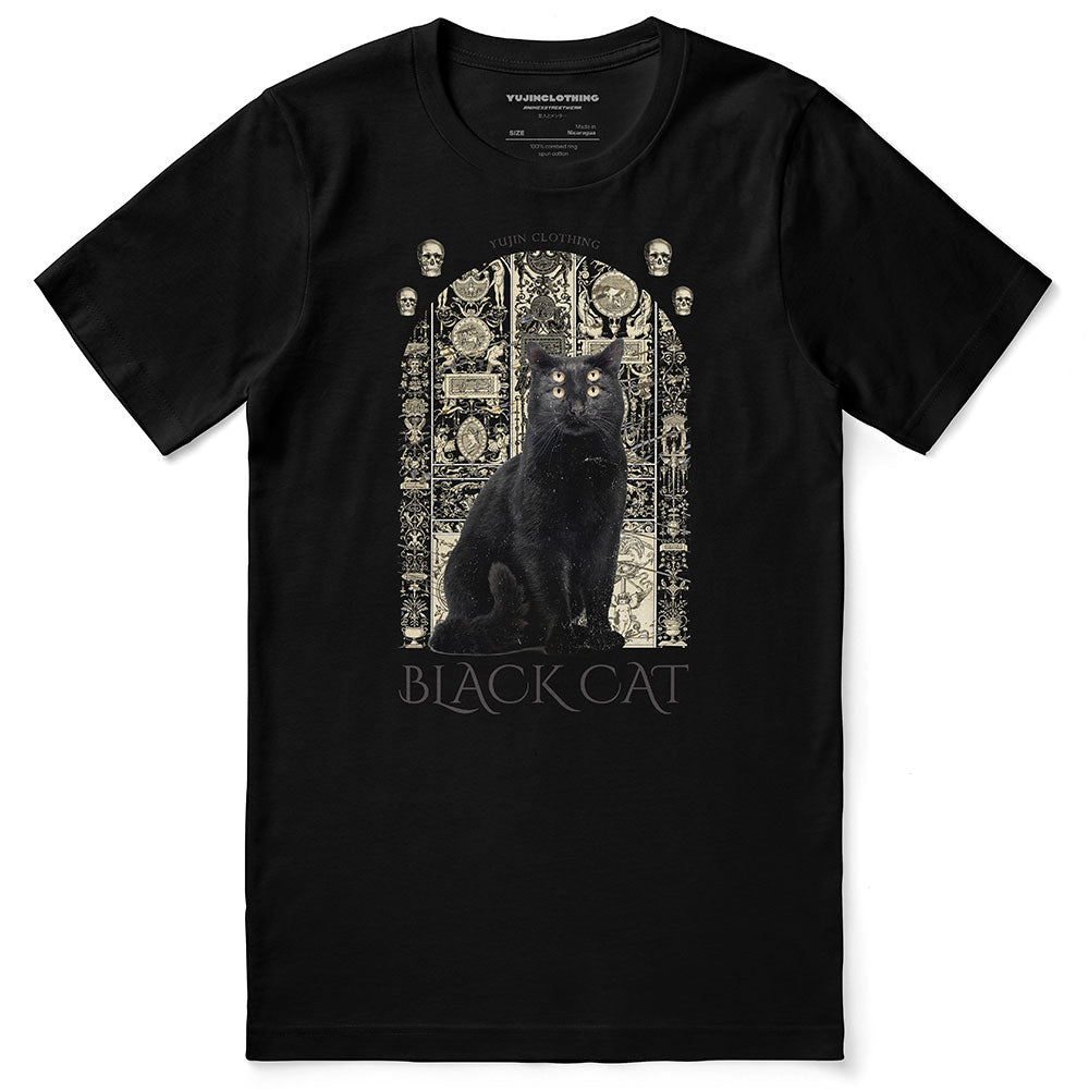 Black Cat T-Shirt | Yūjin Japanese Anime Streetwear Clothing