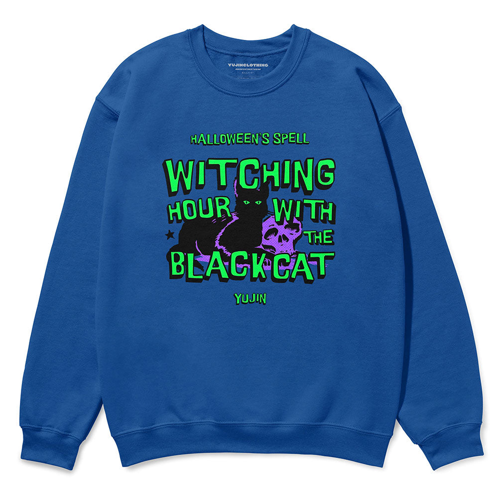 Black Cat Spell Sweatshirt  | Yūjin Japanese Anime Streetwear Clothing