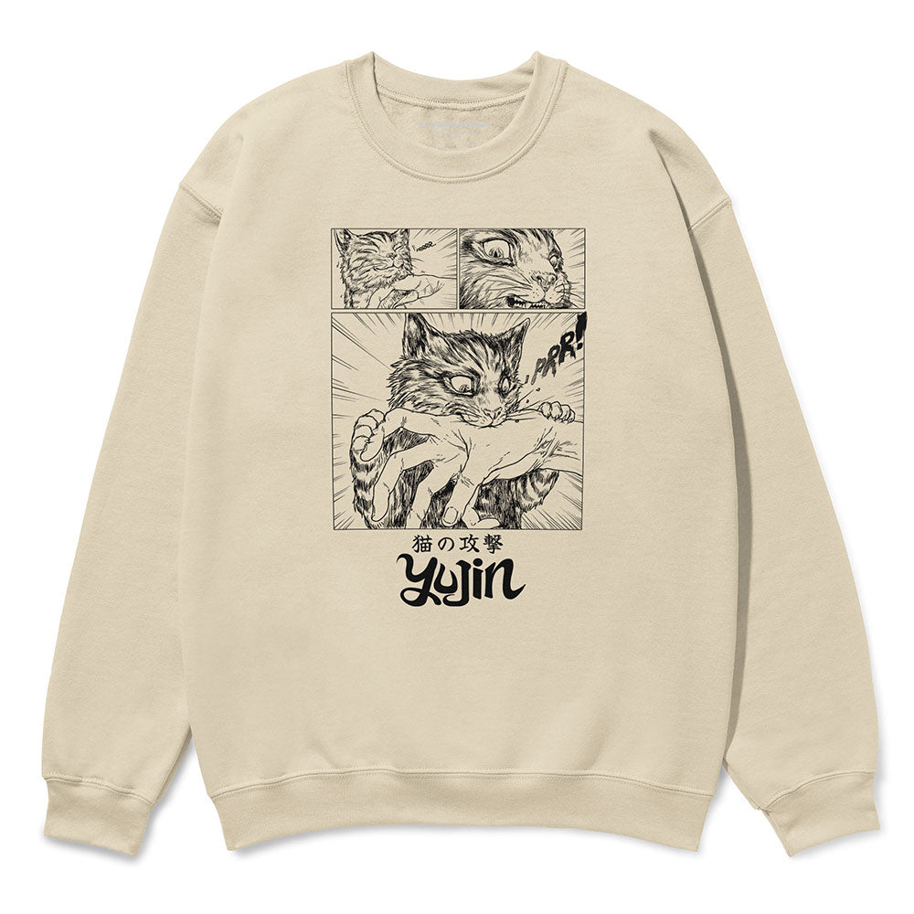 Sudden Attack Cat Sweatshirt | Yūjin Japanese Anime Streetwear Clothing