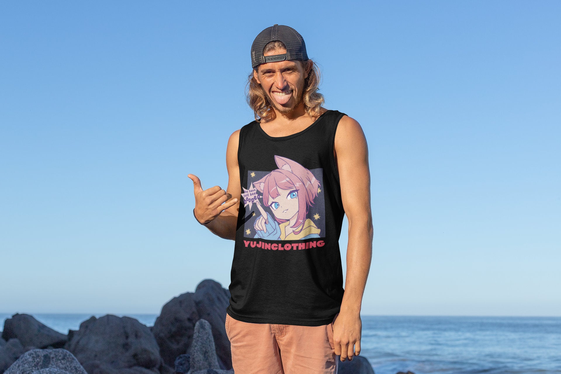 Booped Tank Top | Yūjin Japanese Anime Streetwear Clothing