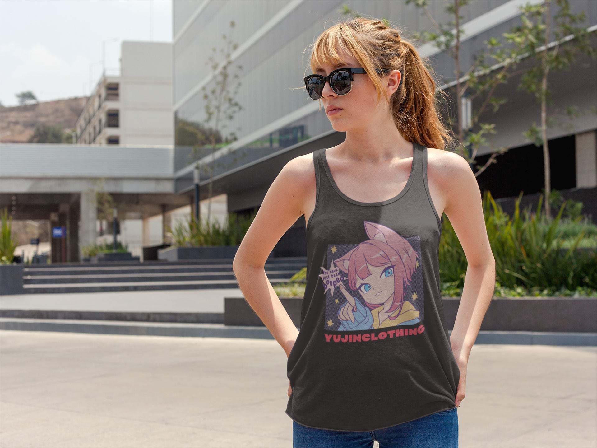 Booped Tank Top | Yūjin Japanese Anime Streetwear Clothing