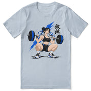 Built One Rep at a Time Fitness T-Shirt — Light Blue flat lay