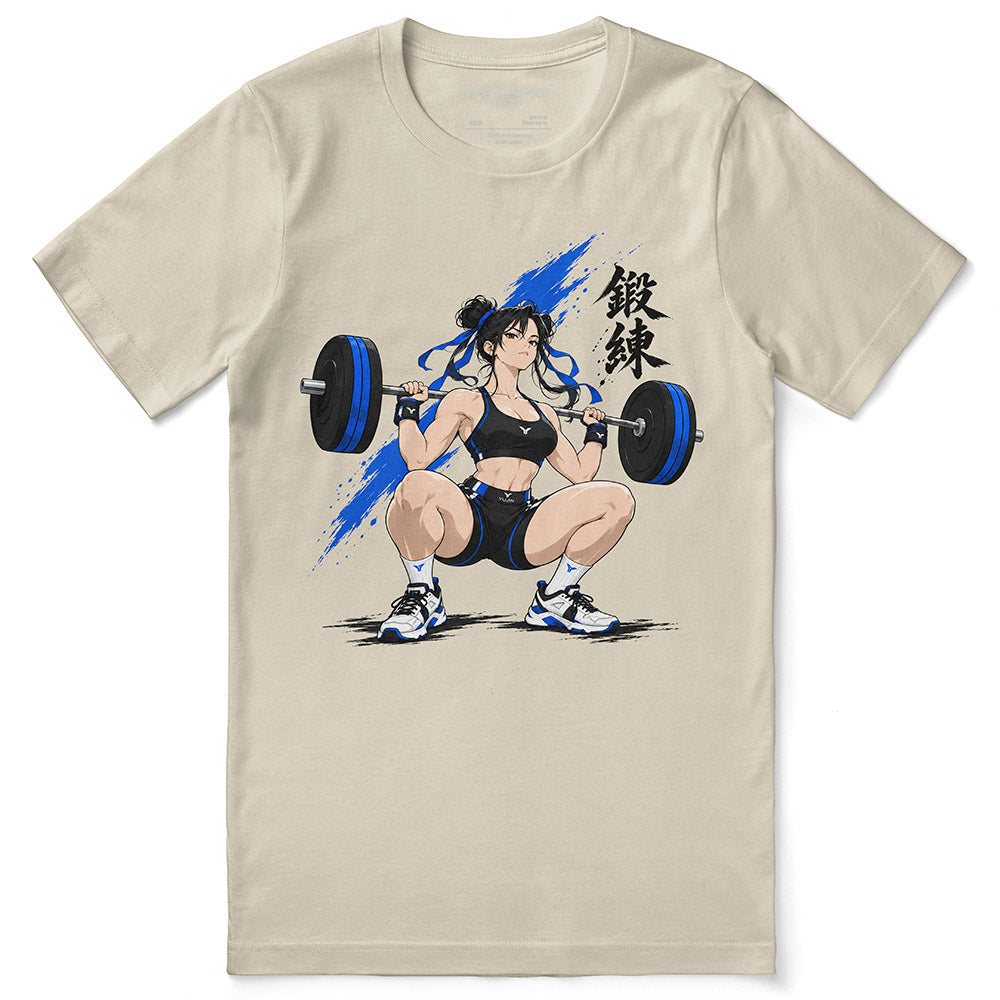 Built One Rep at a Time Fitness T-Shirt — Soft Cream flat lay