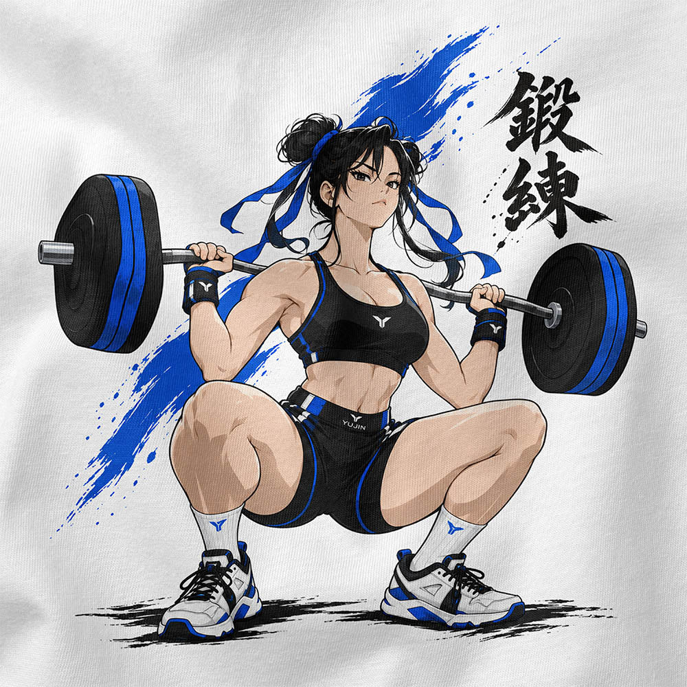 Built One Rep at a Time Fitness T-Shirt — White PSD closeup
