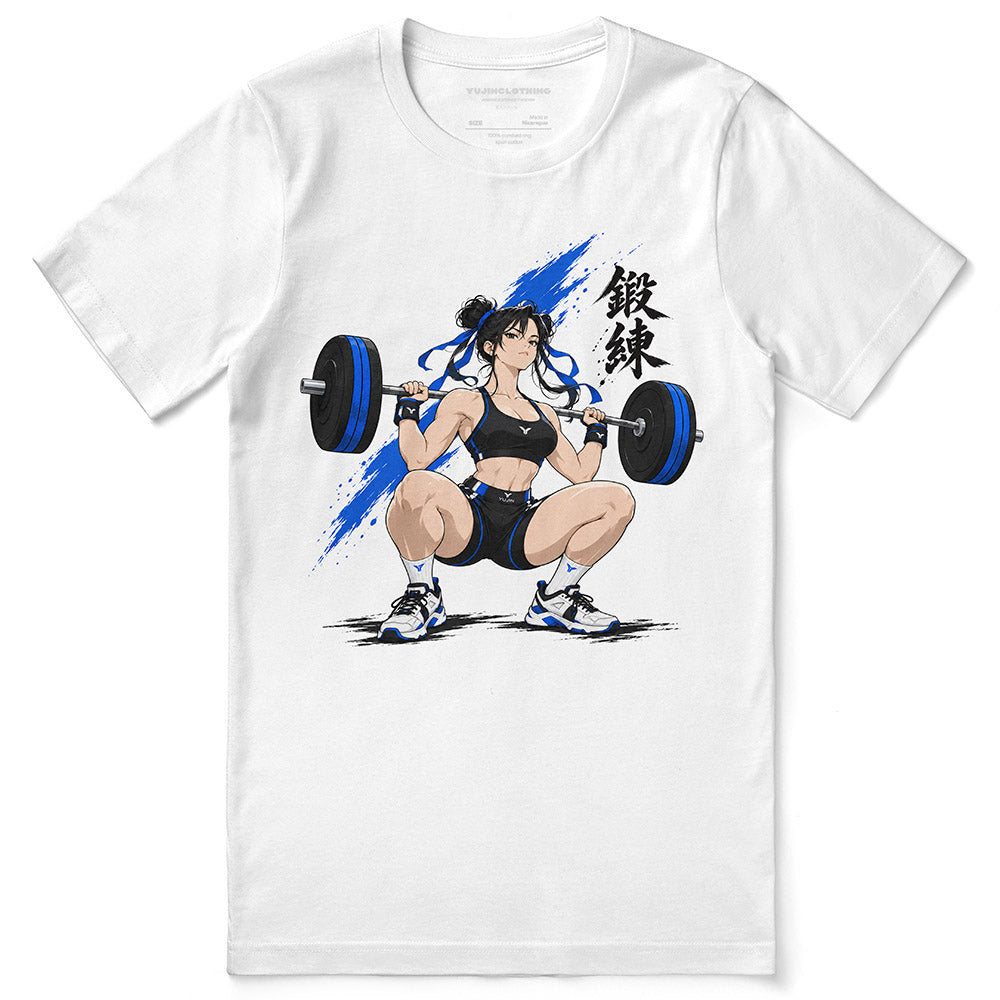 Built One Rep at a Time Fitness T-Shirt — White flat lay