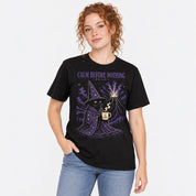 Calm Before Nothing Cat T-Shirt — female lifestyle