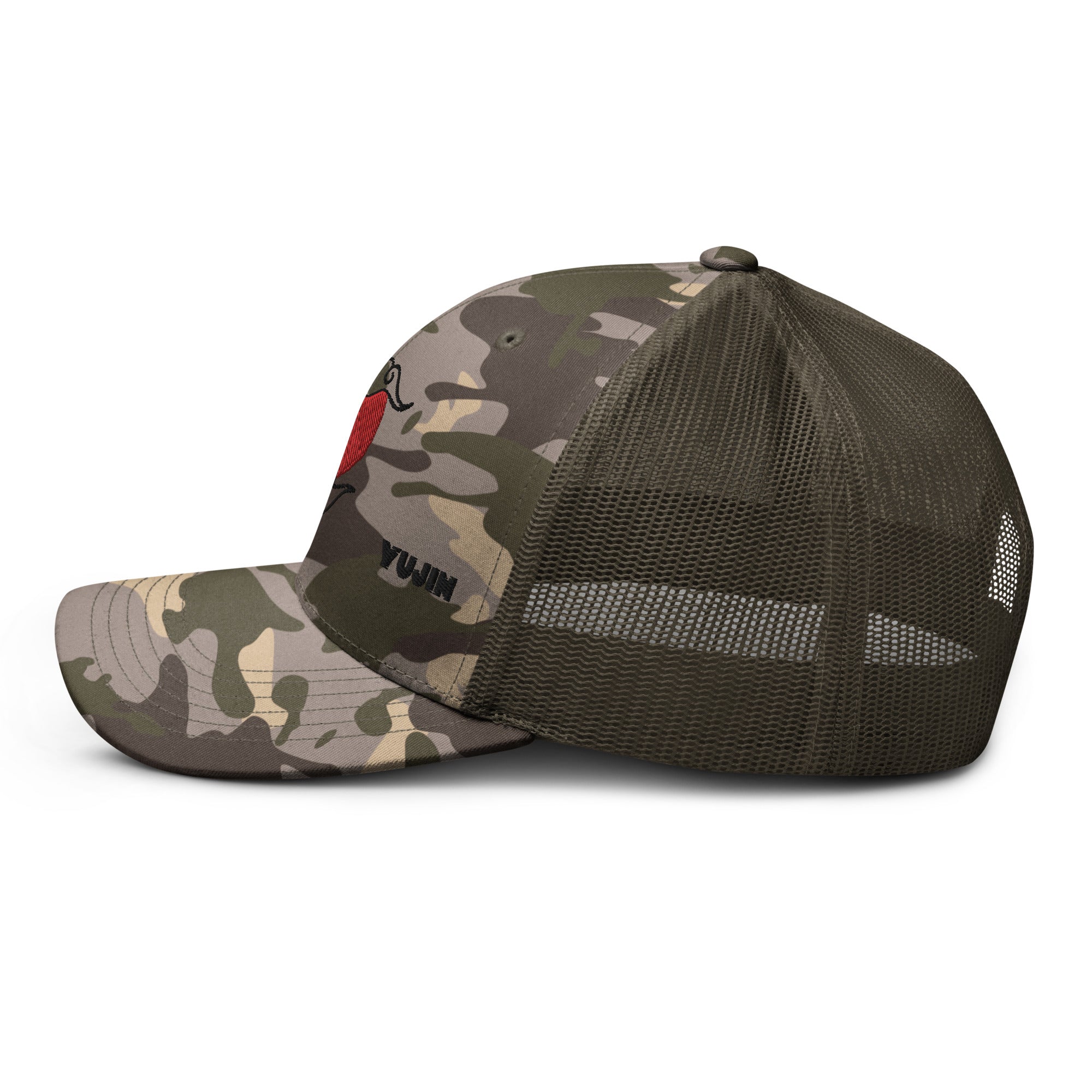 Red Moon Camouflage Trucker Hat | Yūjin Japanese Anime Streetwear Clothing Brown