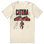Catkira Nine Lives One Road Cat T-Shirt — Natural flat lay