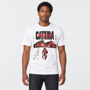 Catkira Nine Lives One Road Cat T-Shirt — White male lifestyle