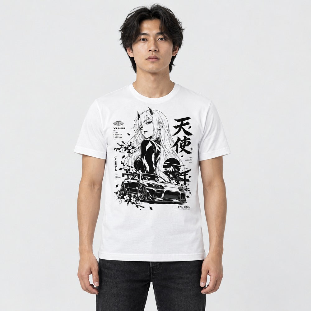 Celestial Driver Car T-Shirt — approved male studio mockup
