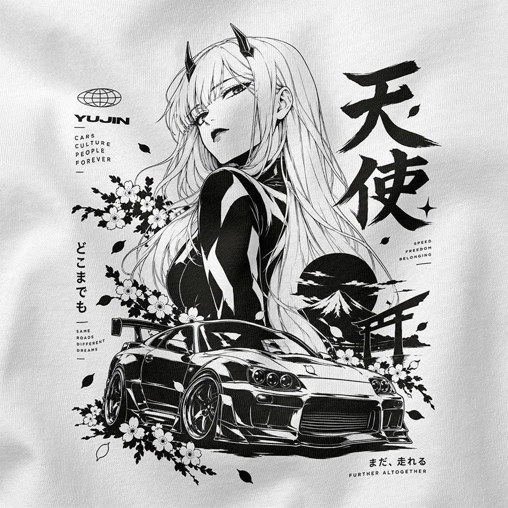 Celestial Driver Car T-Shirt — White PSD closeup