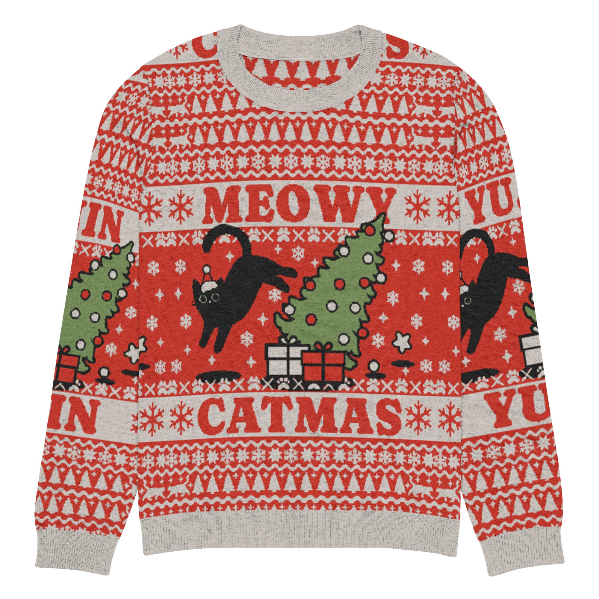 Meowy Catmas Cat Christmas Ugly Sweatshirt | Yūjin Japanese Anime Streetwear Clothing