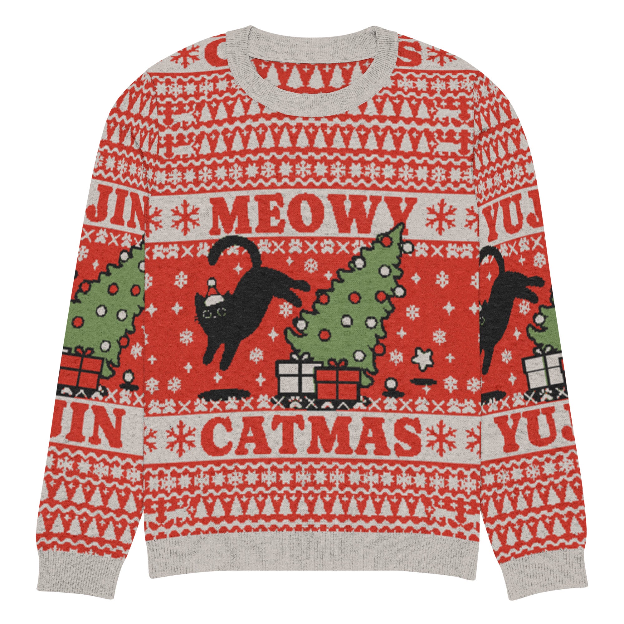 Meowy Catmas Cat Christmas Ugly Sweatshirt | Yūjin Japanese Anime Streetwear Clothing