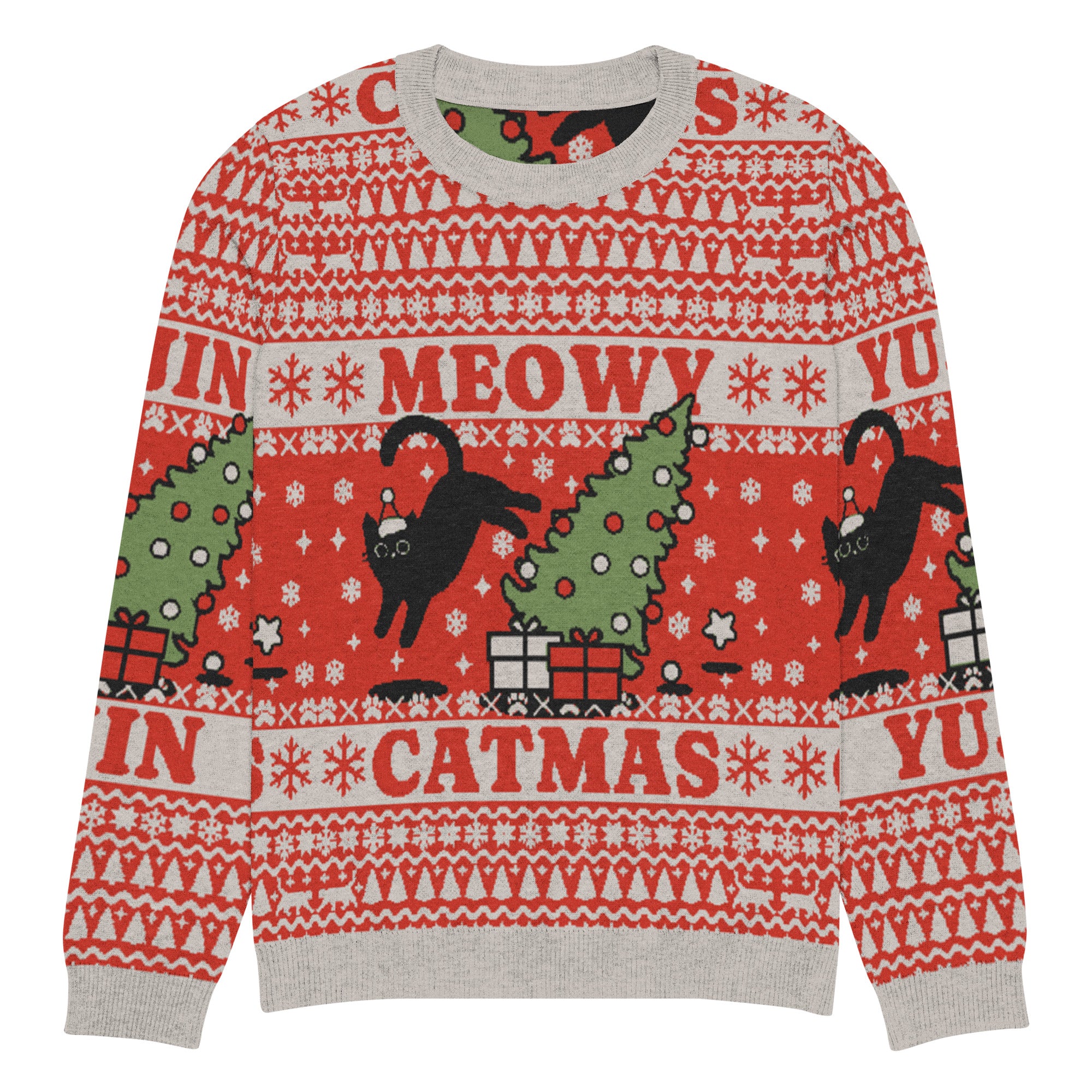 Meowy Catmas Cat Christmas Ugly Sweatshirt | Yūjin Japanese Anime Streetwear Clothing