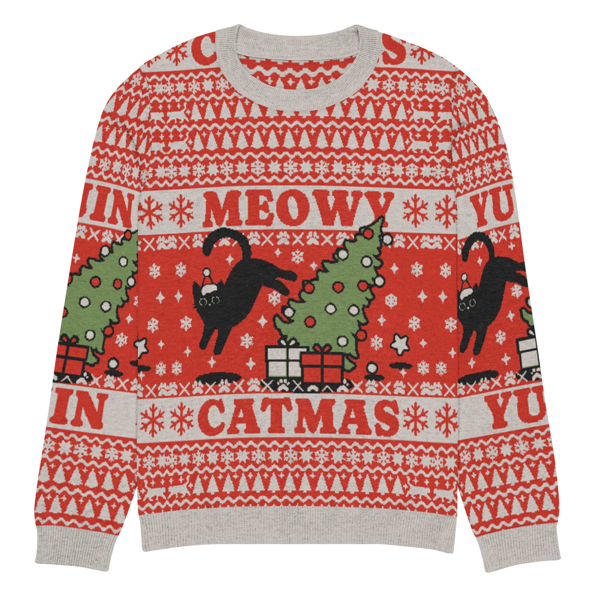 Meowy Catmas Cat Christmas Ugly Sweatshirt | Yūjin Japanese Anime Streetwear Clothing