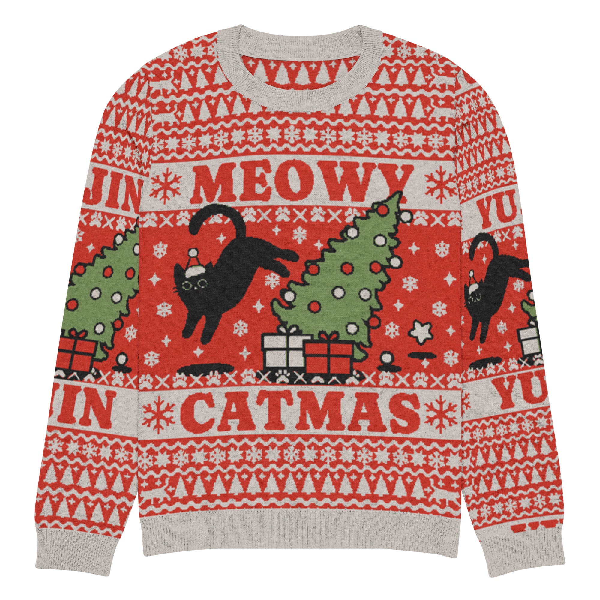 Meowy Catmas Cat Christmas Ugly Sweatshirt | Yūjin Japanese Anime Streetwear Clothing