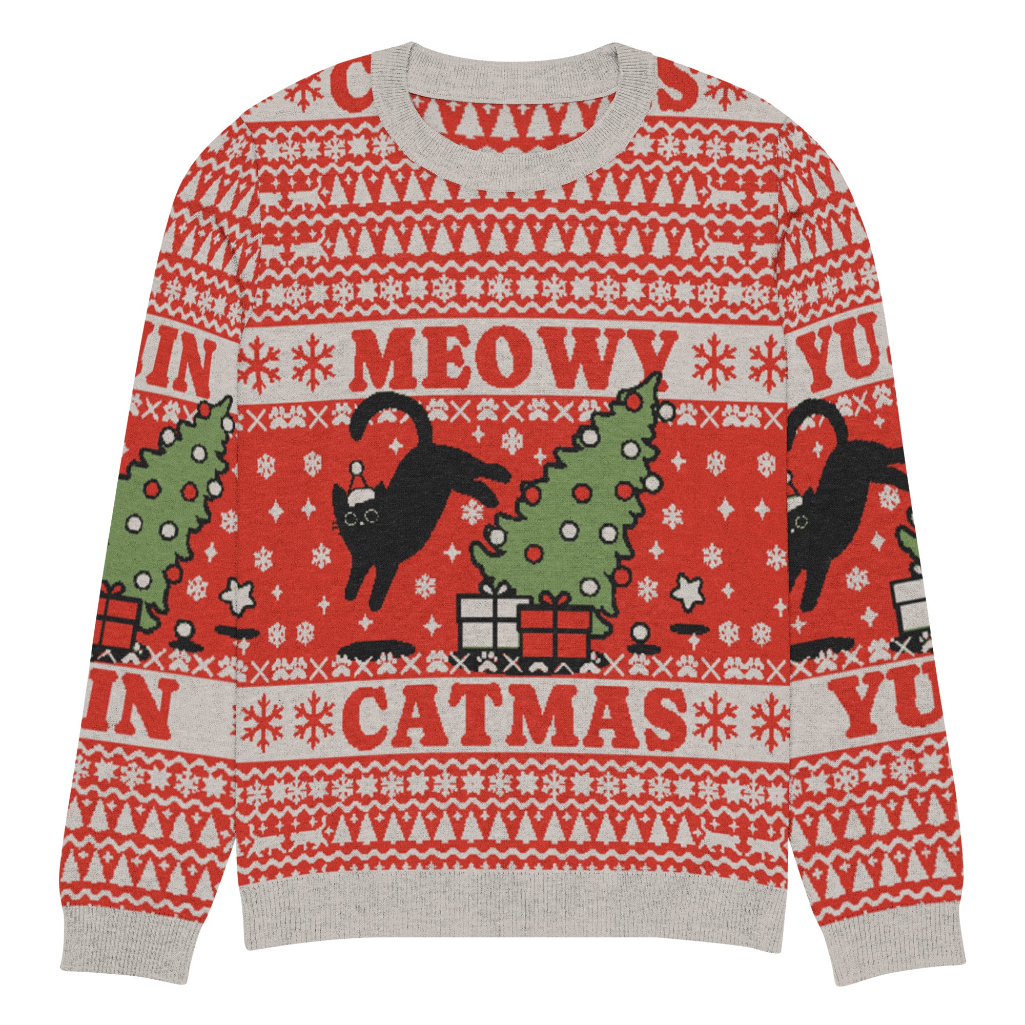 Meowy Catmas Cat Christmas Ugly Sweatshirt | Yūjin Japanese Anime Streetwear Clothing