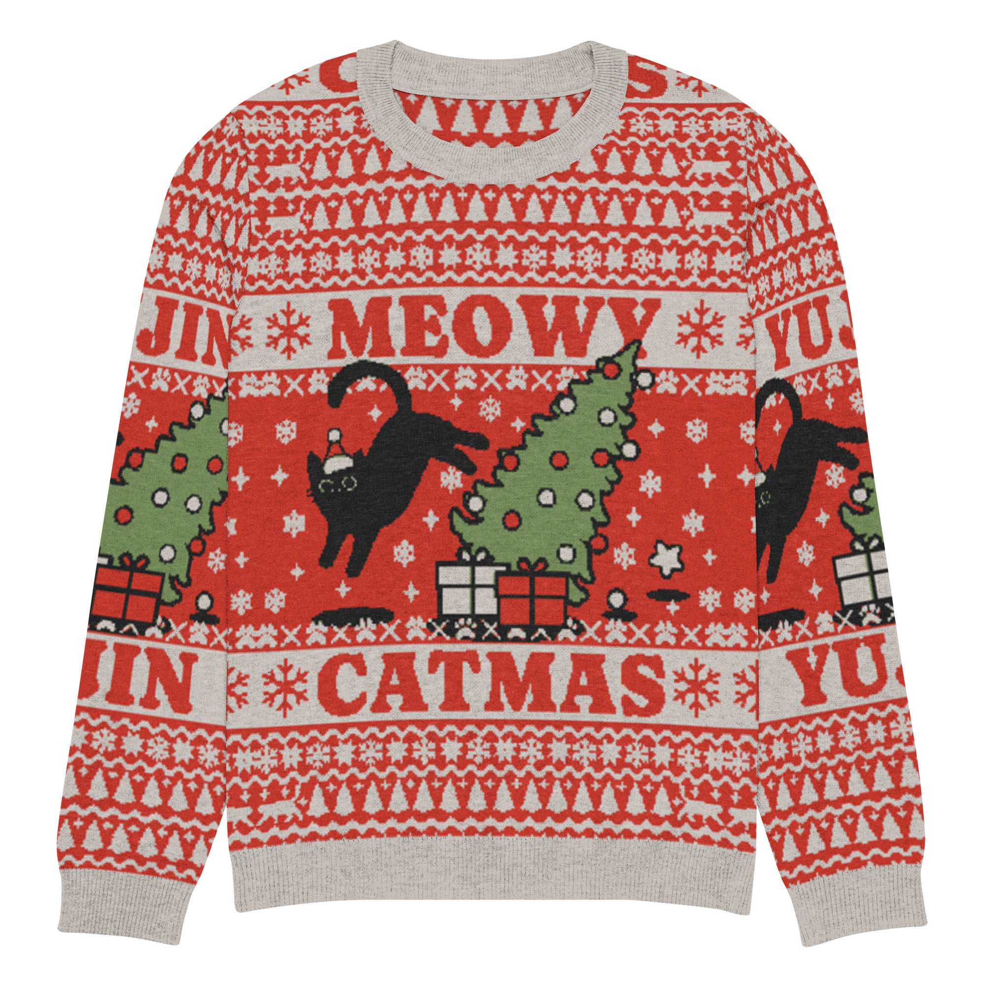 Meowy Catmas Cat Christmas Ugly Sweatshirt | Yūjin Japanese Anime Streetwear Clothing