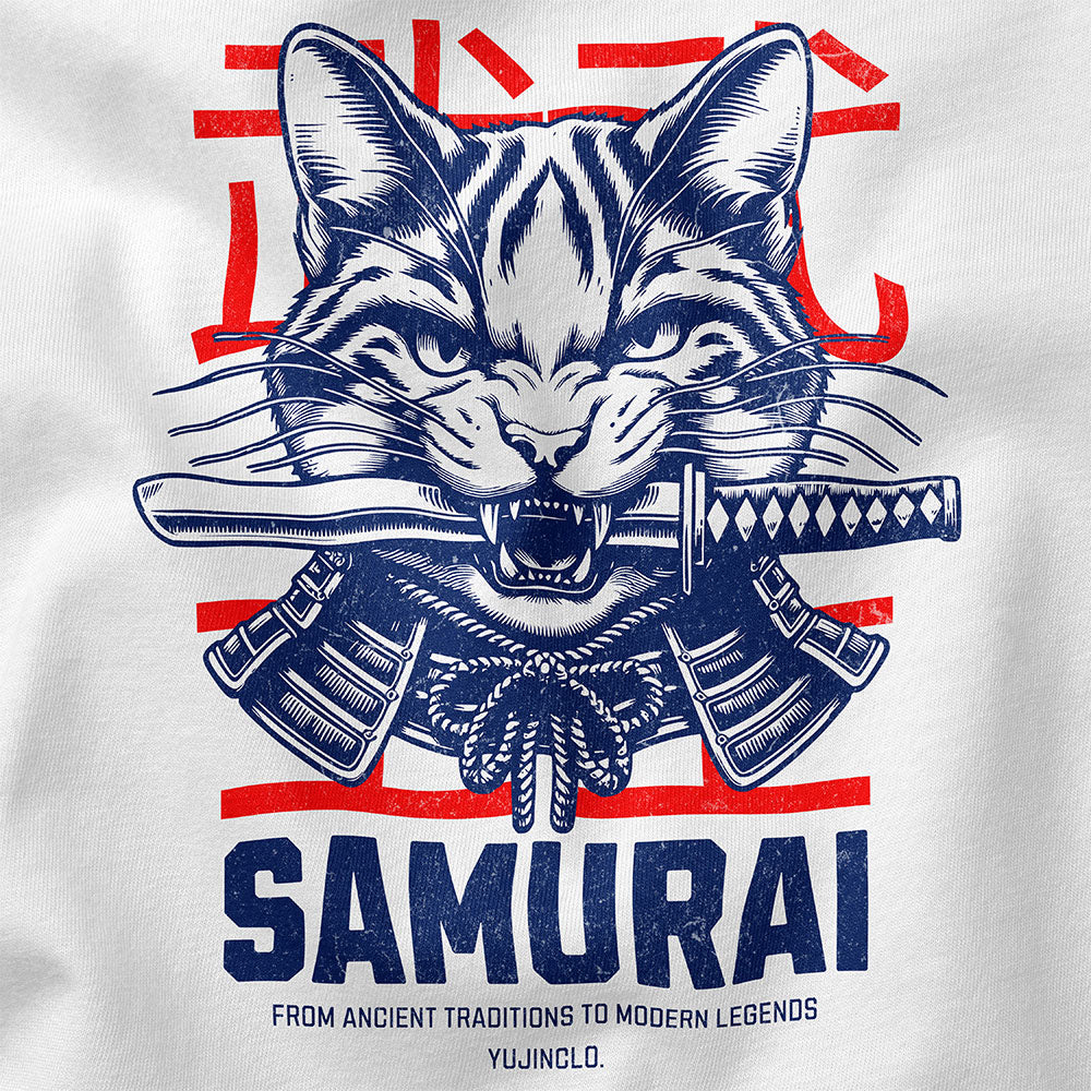 Samurai Cat T-Shirt | Yūjin Japanese Anime Streetwear Clothing