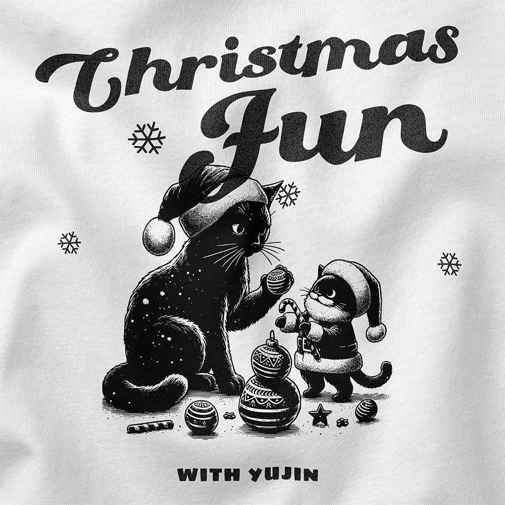 Christmas Fun Cat T-Shirt | Yūjin Japanese Anime Streetwear Clothing