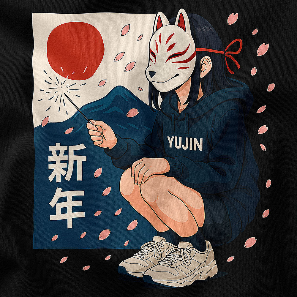 Kitsune Spark Sakura T-Shirt | Yūjin Japanese Anime Streetwear Clothing